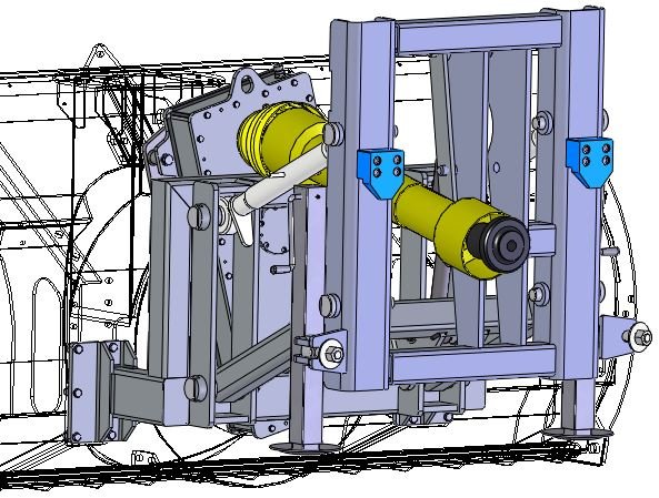 Pacchetto applicazione Unimog (scatola a ingranaggi speciale a 3 assi versione Unimog, parallelogramma di sollevamento idraulico, piastra di collegamento per Unimog, cardano speciale Unimog)